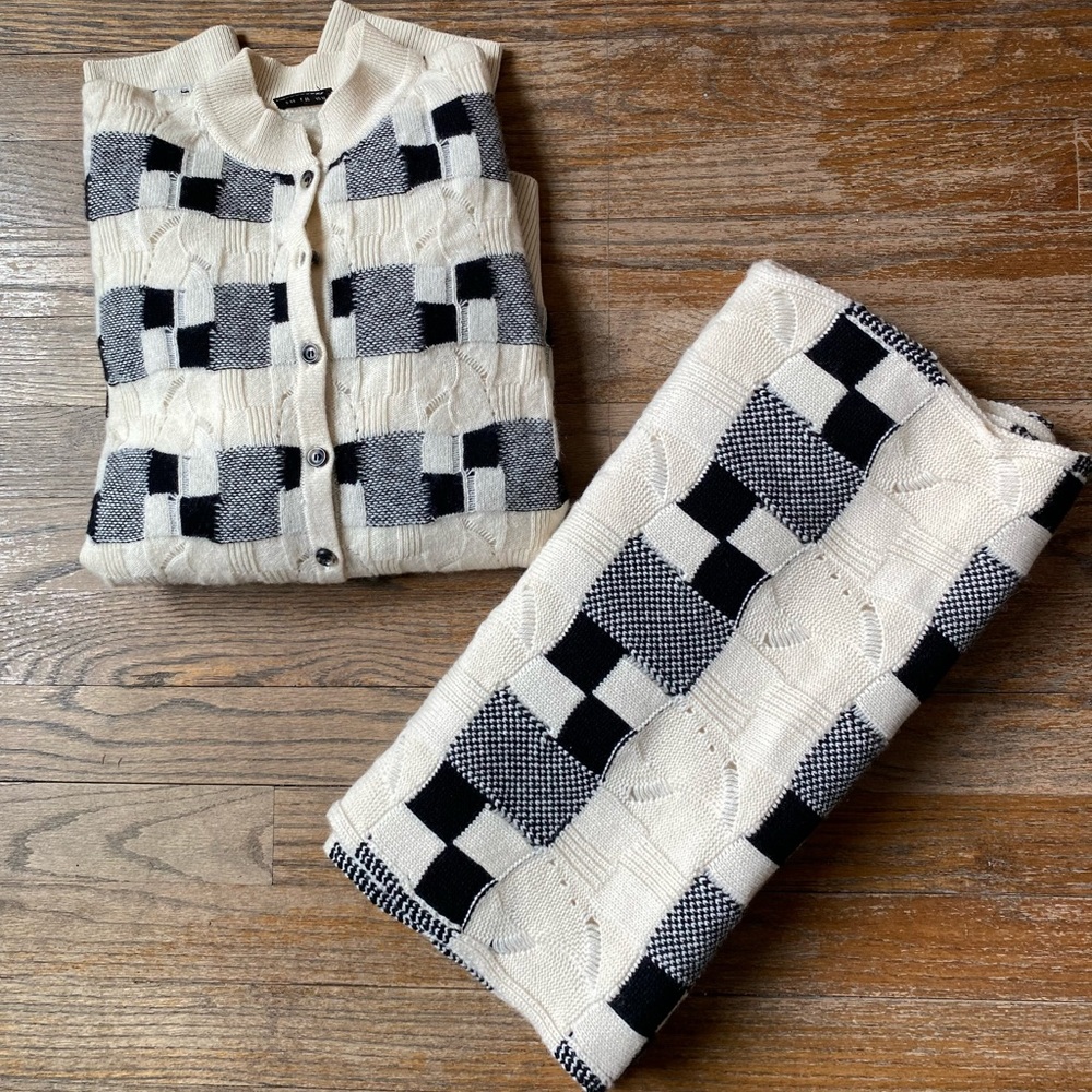 Akris Cardigan Sweater and Scarf Set